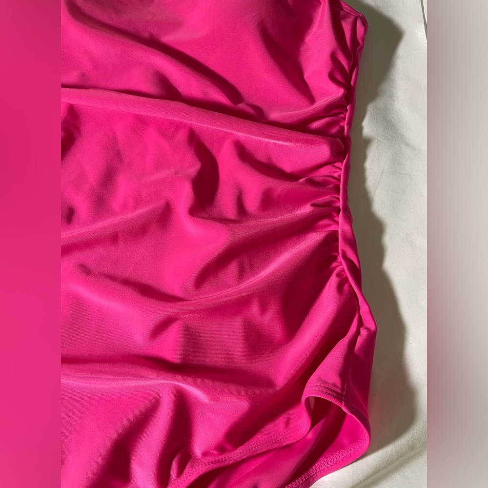 Sz XL women One-Shoulder Pink Swimsuit - Picture 8 of 14